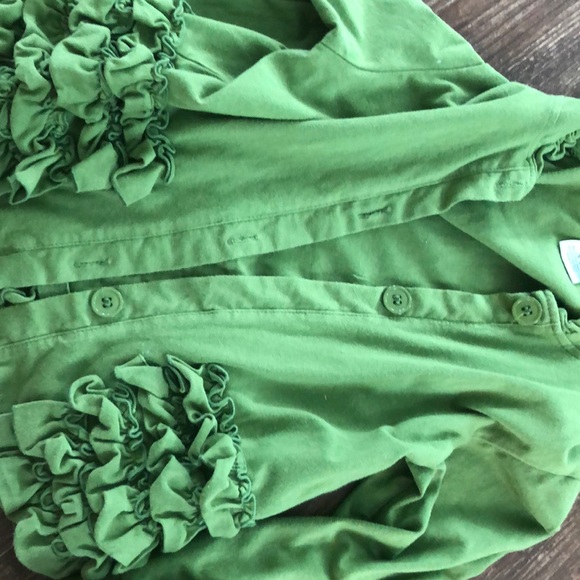 Two adorable olive green ruffle jackets - Picture 2 of 8